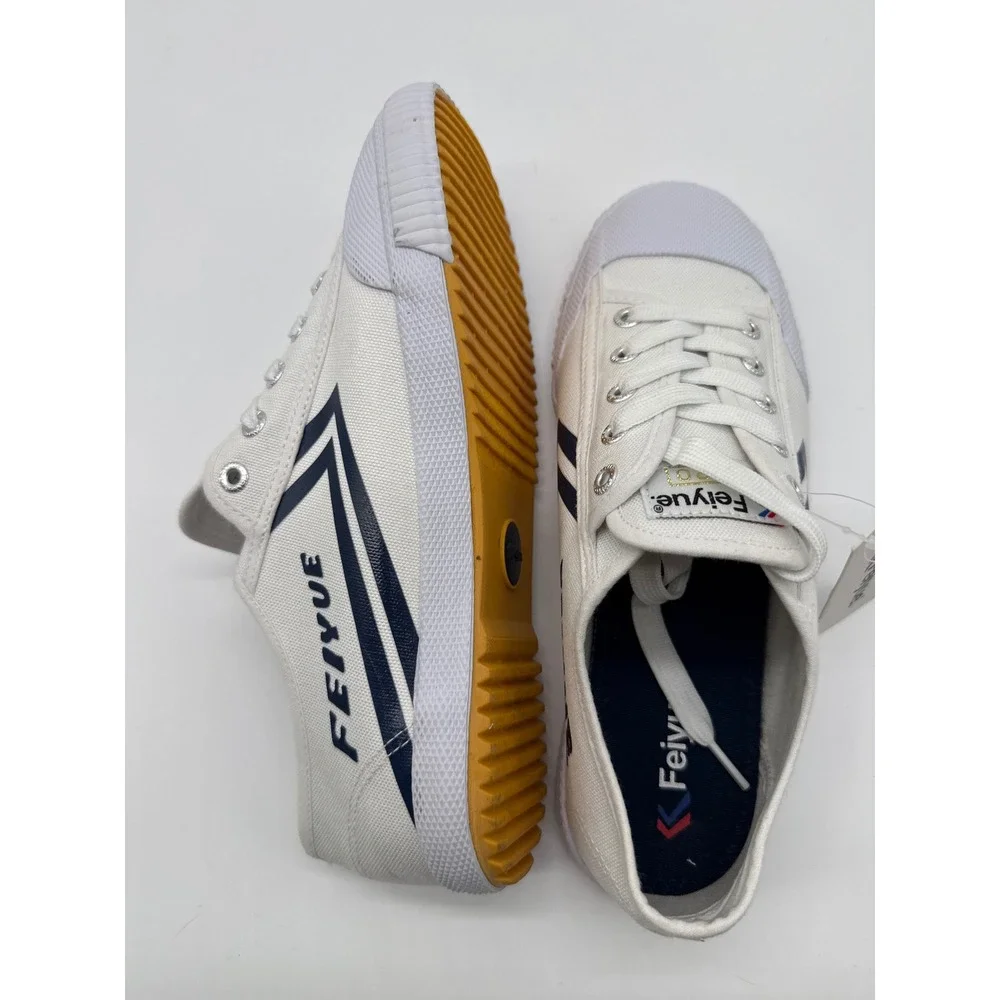 Feiyue FE LO 1920 Sneakers Unisex 10W/8M White Navy New Canvas Martial Arts Shoe